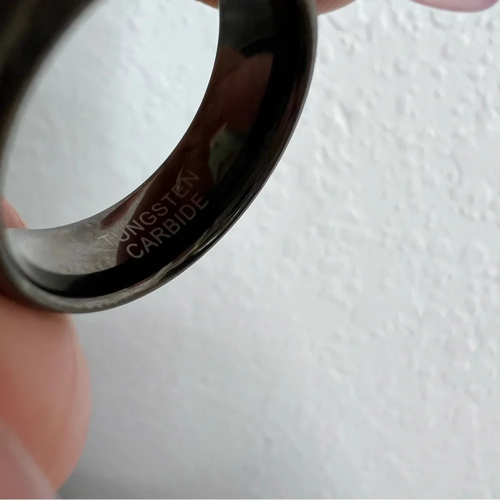Tungsten carbide wedding band ring 8mm 9.5 gray